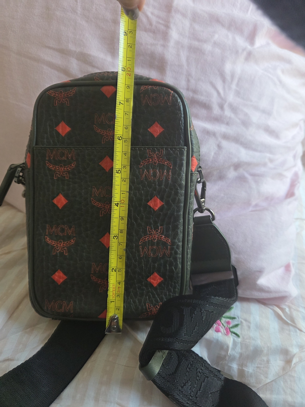 MCM Green Monogram Crossbody Bag - Picture 6 of 6